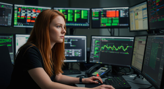 Trader Analyzing Financial Data