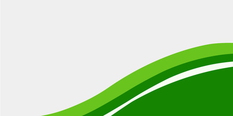 Abstract White and Green wave wide background banner
