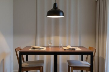 Modern Dining Space with Simple Elegance and Cozy Atmosphere