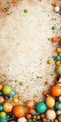 Colorful Decorative Ornaments and Bright Background for Celebration