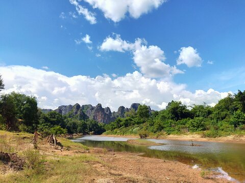 Karst, lanscape,  River, Hin Nam No, National Park, Laos, 