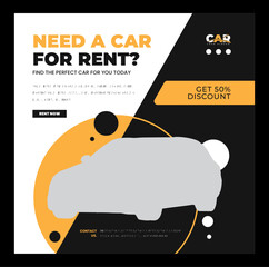 Rent a car social media banner template design