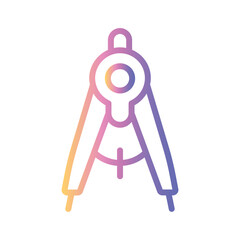 Drawing Compass Color gradient illustration vector icon which can easily modify or edit 
 