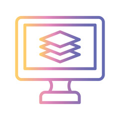 Layers Color gradient illustration vector icon which can easily modify or edit 
