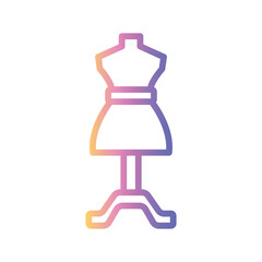 Sketching Mannequin Color gradient illustration vector icon which can easily modify or edit 
