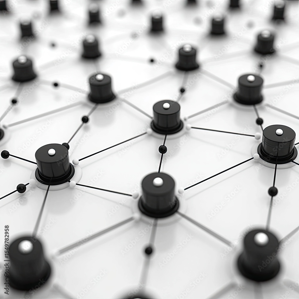 Poster abstract network mesh with subtle node system