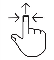 Touch Screen Gesture icon , EPS 10 , white background , black outline , vector illustrator