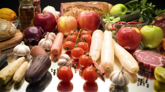 Colorful Bounty of Fresh Food Ingredients for Healthy Cooking