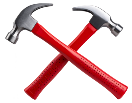 Hammers crossed with a nail isolated
