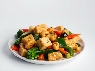 Tofu Stir-fry with Cashews and Vegetables