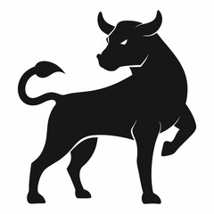 Silhouette of a leaping bull