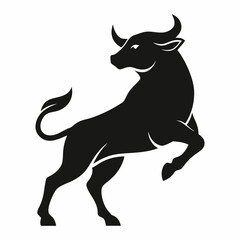 Silhouette of a leaping bull