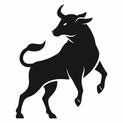 Silhouette of a leaping bull
