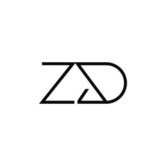 Minimal Letters ZD Logo Design