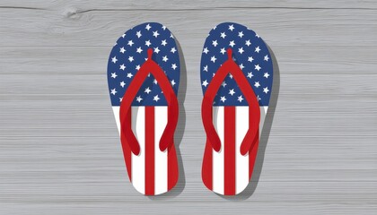 4th of July America Flag Slippers Svg. Patriotic footwear design digital download for crafting festive independence day home decor item.