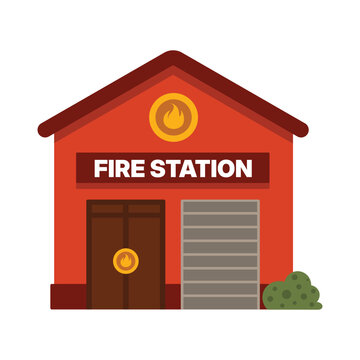 Fire Station Vector Illustration Emergency Services Building