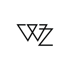 Fototapeta premium Minimal Letters WZ Logo Design
