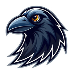 Obraz premium Stylized Raven Head Graphic A Powerful Bird Mascot Design isolated on transparent bacckground