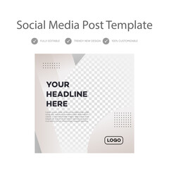Fototapeta premium Editable Social Media Post Template Trendy, Customizable Design