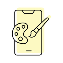 Mobile Painting color shadow thinline icon , vector, pixel perfect, illustrator file 
