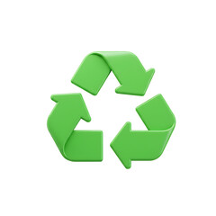 Green recycle symbol isolated on transparent background