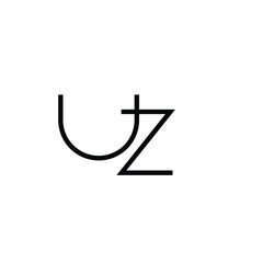 Minimal Letters UZ Logo Design