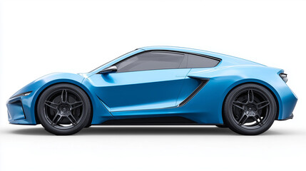 Electric sports car showcase modern city vehicle urban side view cut out 