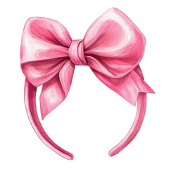 Elegant Pink Bow on Headband with Soft Texture and Detailed Design Perfect for Fashion Accessories and Children's Apparel