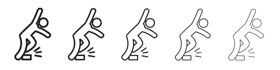 fall accident icon vector illustration isolated
