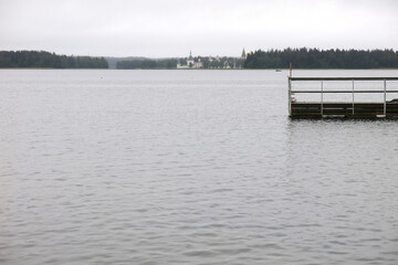 Fototapeta premium shore of Lake Valdai in summer