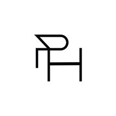 Minimal Letters PH Logo Design