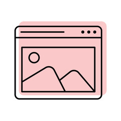 Web Art color shadow thinline icon , vector, pixel perfect, illustrator file 
