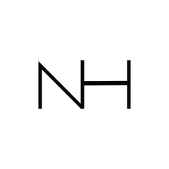 Minimal Letters NH Logo Design