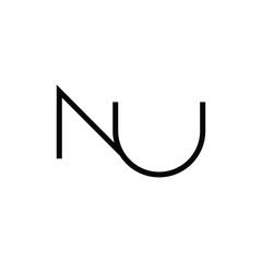 Minimal Letters NU Logo Design