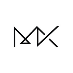 Minimal Letters MK Logo Design