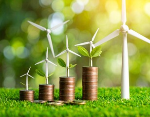 Increase in electricity prices on the world market. Green energy in full development.Investment finance chart,stock market business and exchange financial growth graph