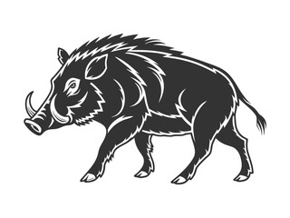 Fototapeta premium Vector hand-drawn wild boar silhouette isolated on a white background