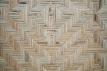 Woven bamboo with a seamless pattern. Rattan texture, detail handicraft bamboo weaving texture background.