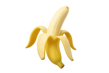 Open banana with peel isolated on transparent background, perfect for healthy eating and fruit-based projects