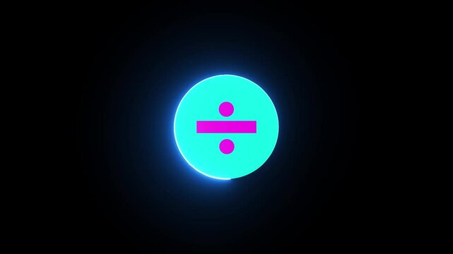 Animated Division Symbol Icon | Math Operation Graphic