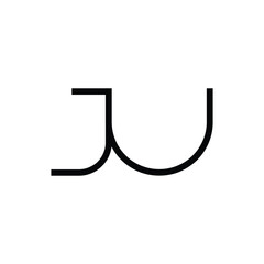 Minimal Letters JU Logo Design