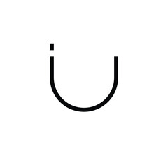 Minimal Letters IU Logo Design
