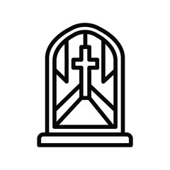 Obraz premium Stained Glass Window line icon , vector, pixel perfect, illustrator file 