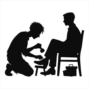silhouette shoe shine service clip art preview