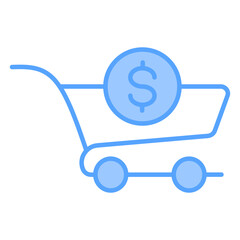 Online Shopping Blue Icon