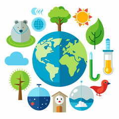 Melting globe icon symbolizing climate change awareness and environmental crisis