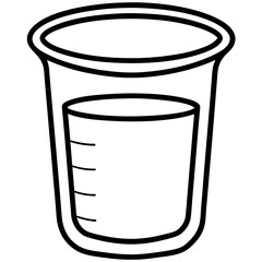 Beaker line art vector
