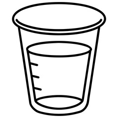 Beaker line art vector