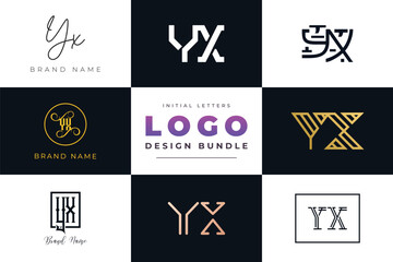 Initial letters YX Logo Design Bundle