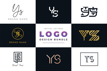 Initial letters YS Logo Design Bundle